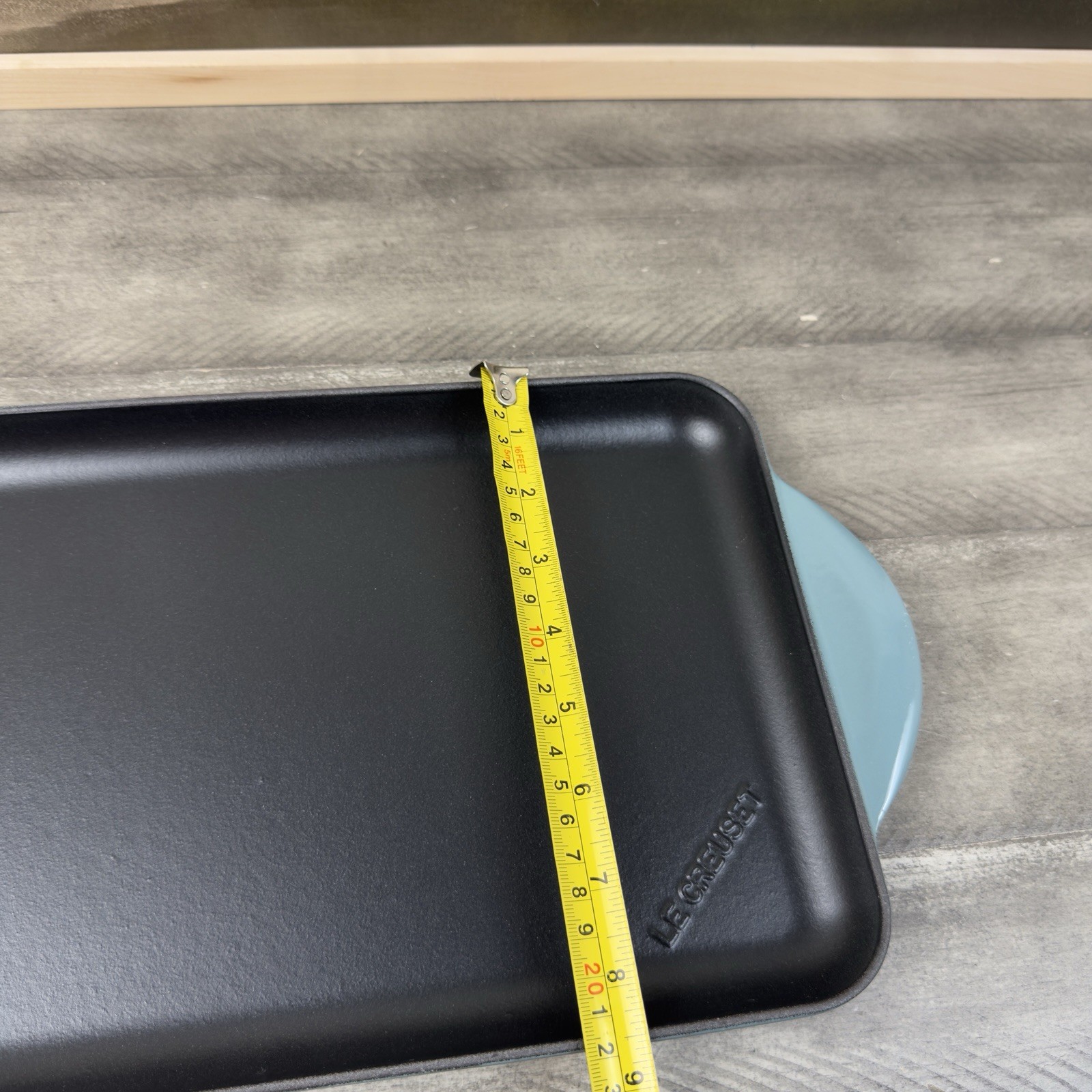 Le Creuset Signature Enameled Cast Iron Skinny Griddle Ocean Scuffed *Read OB