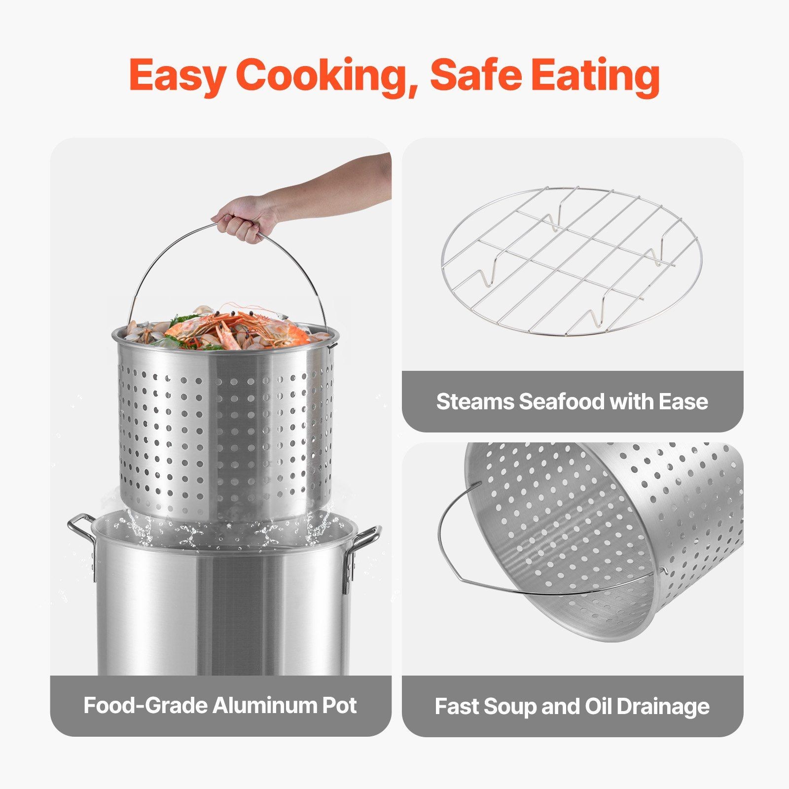 60Qt Seafood Boiling Kit with Oil Filter 100K BTU Outdoor Cooking
