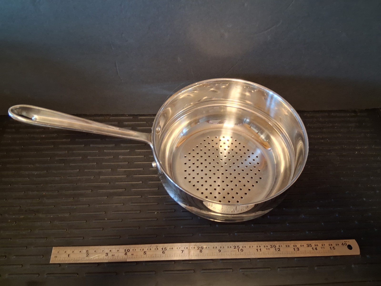 All-Clad 8″ Stainless 3 Qt Steamer Basket Insert Strainer Long Handle EXCELLENT