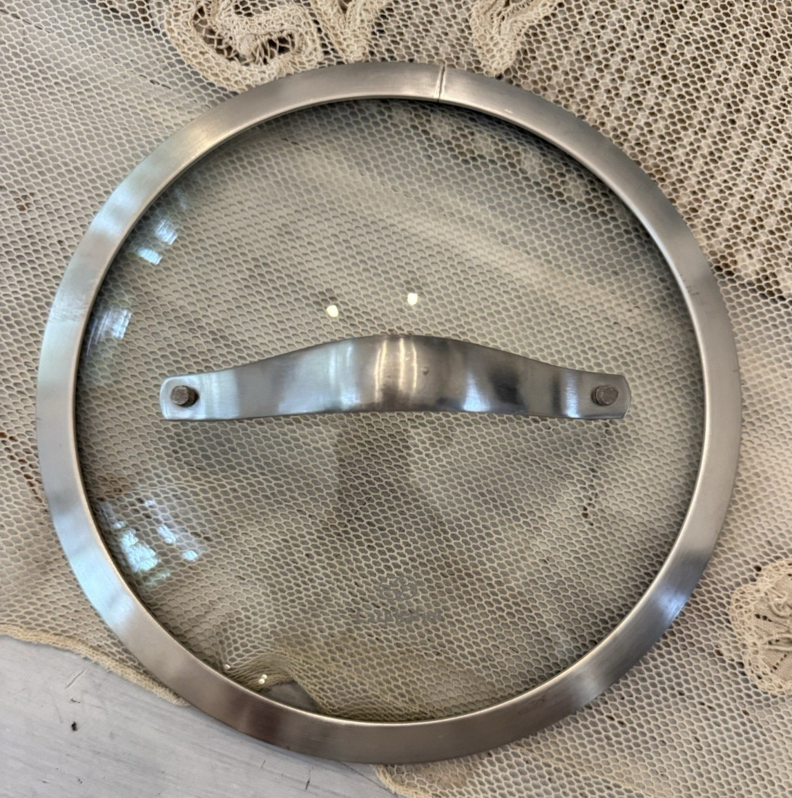 Calphalon Pot Lid 7 5/8″ Lip 8 1/4″ Diam. Stainless Glass Replacement Lid Only