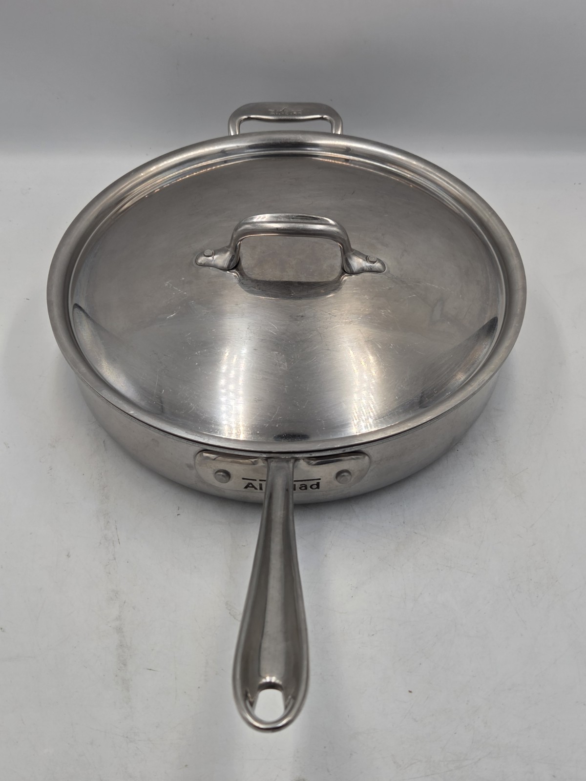 Lot Of 2 ALL CLAD Stainless Steel Saute Fry Pans 8″ and 11″ Very Nice U.S.A