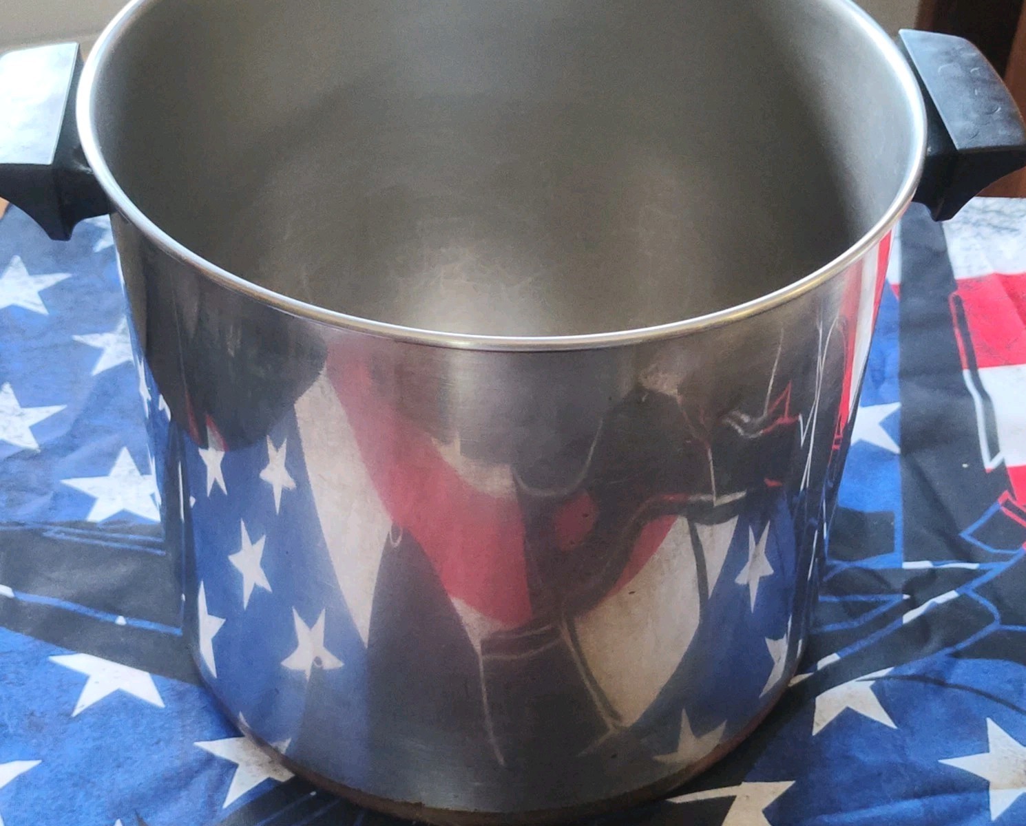 Vintage Revere Ware 12 Qt Stock Pot Copper Bottom 1801 Rome NY USA Tall 9″