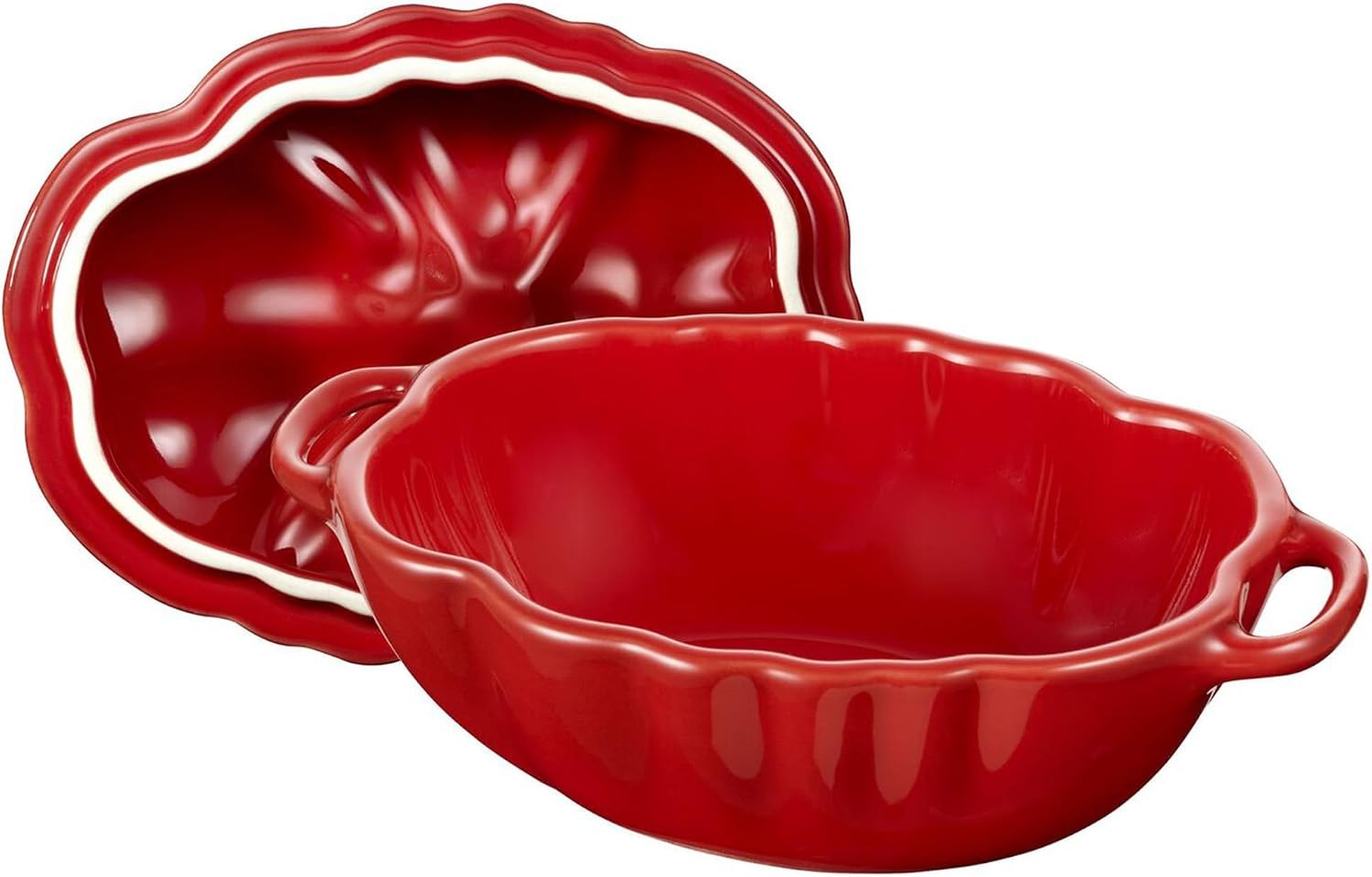 Ceramic 16-oz Petite Tomato mini Cocotte baking dish no stovetop save – Cherry