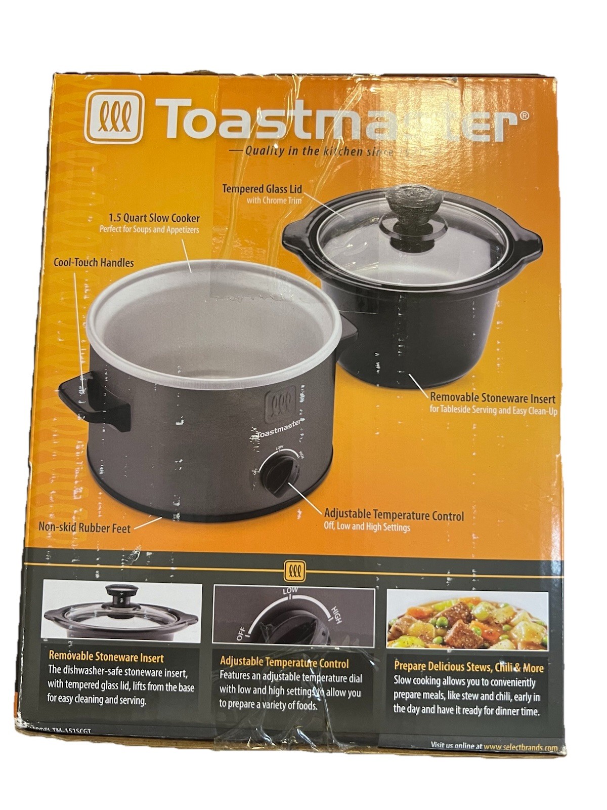 Toastmaster 1.5 Quart Slow Cooker New In Box — Still Sealed