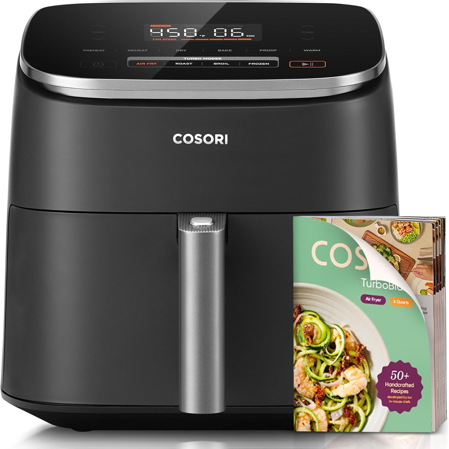 Cosori 9-in-1 TurboBlaze Air Fryer 6 Qt, Premium Ceramic Coating, 90°–450°F,