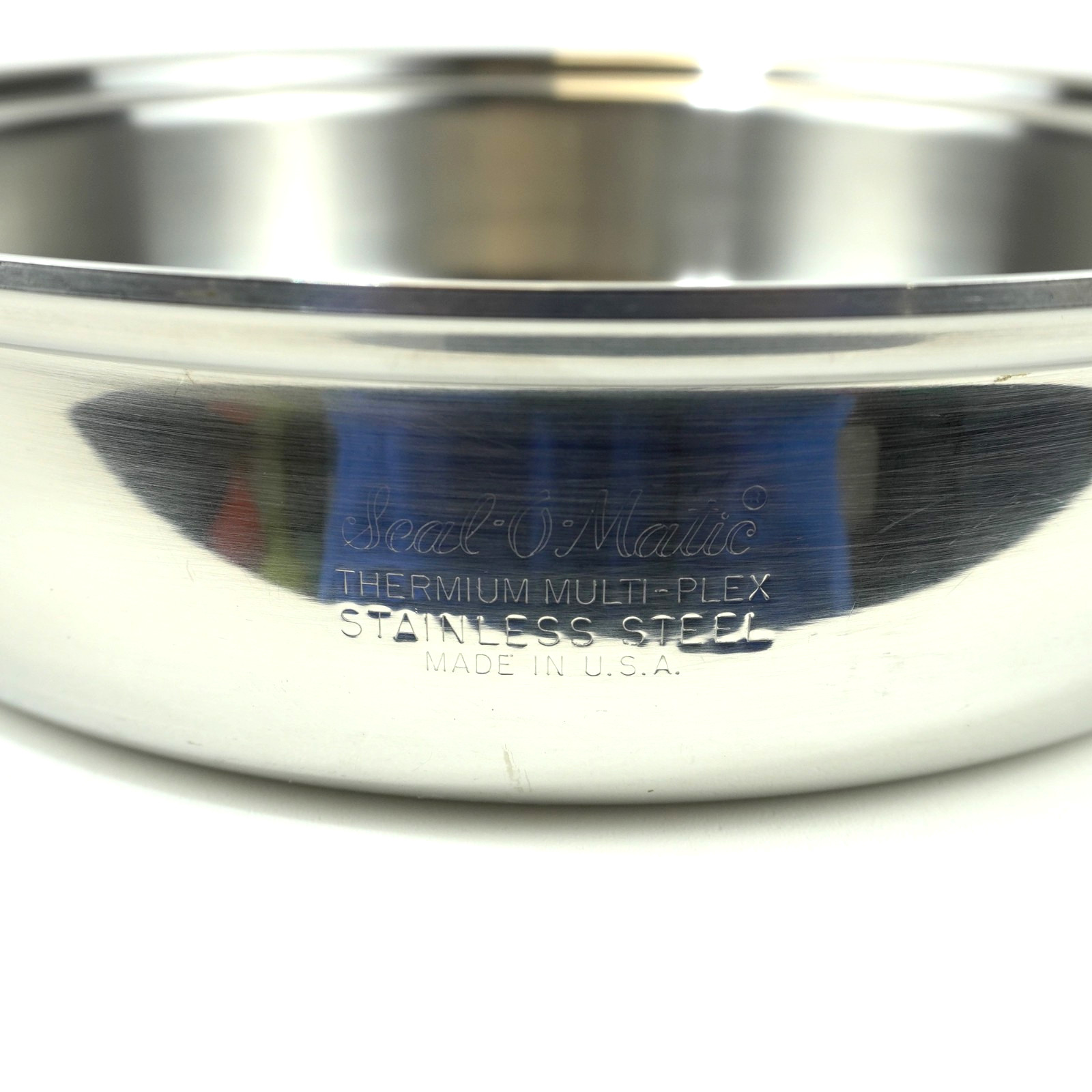 Seal-O-Matic Thermium Multi-Plex 11” Stainless Steel Fry Pan USA Vintage No Lid