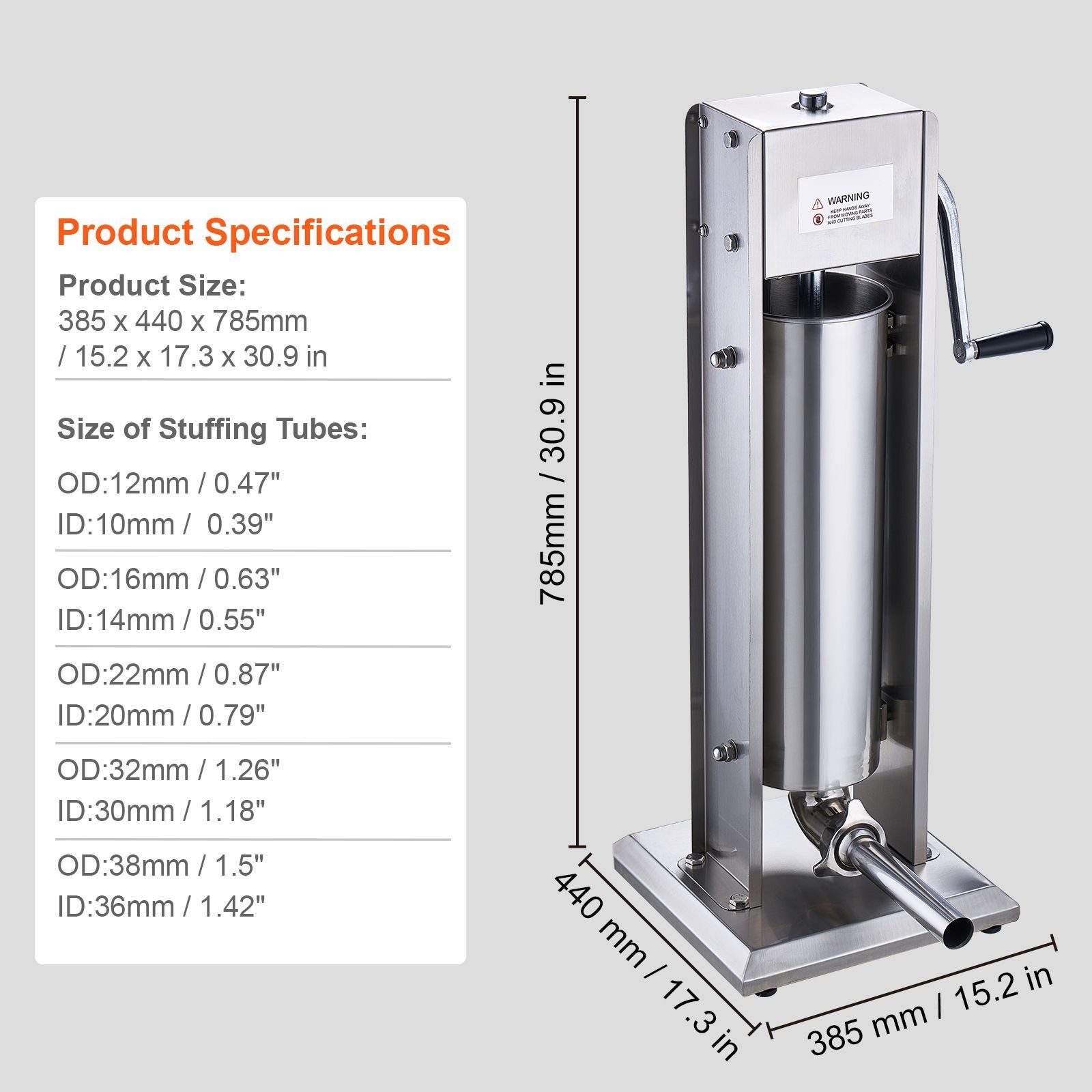 Commercial 7/15lbs 304SS Sausage Stuffer