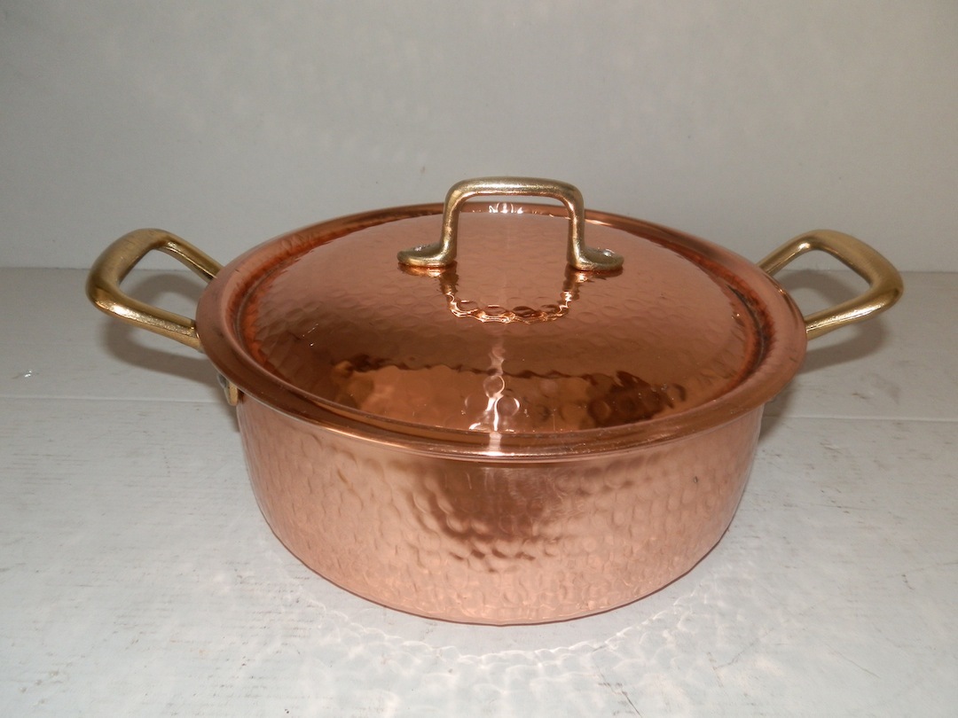 Professional Tinned Interior Copper Kitchen Casserole 25cm