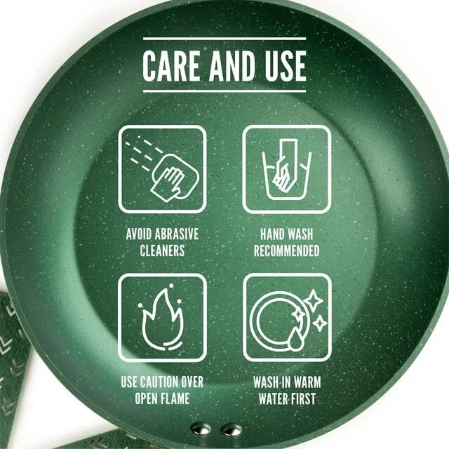 Thyme & Table 10″ Non-Stick Fry Pan Green Granite Induction Dishwasher Safe NEW