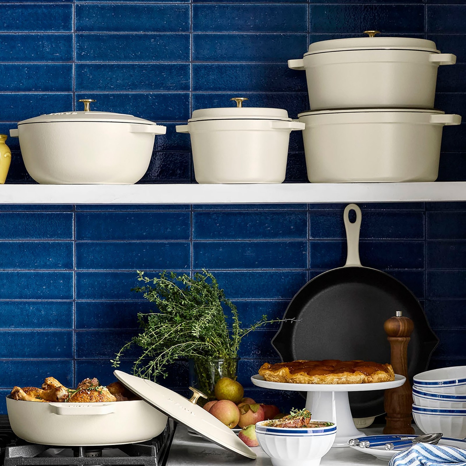 Staub Enameled Cast Iron Deep Oven, 3-Qt.Select Color:Matte French Crème