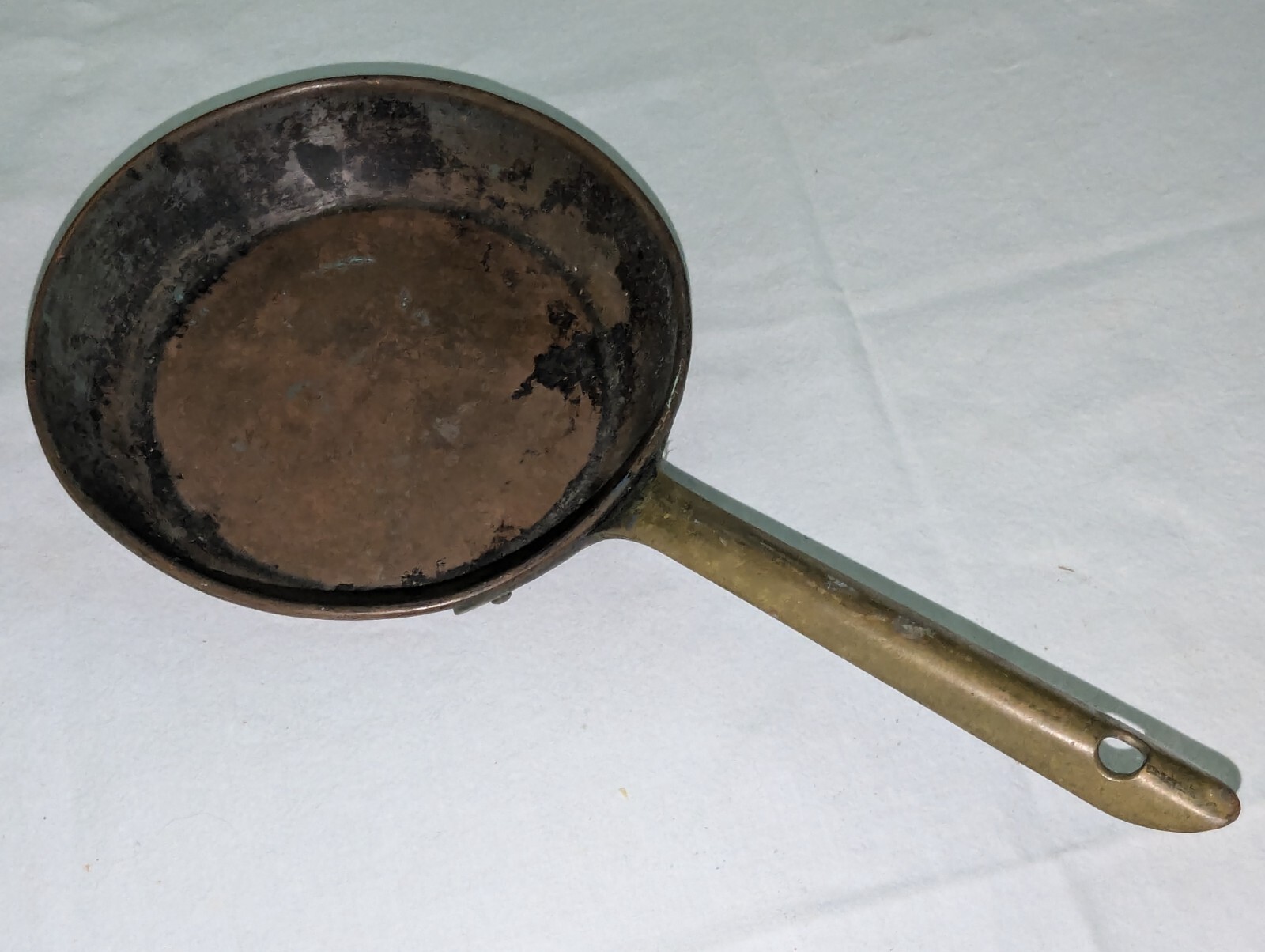 Vtg 6 in Copper Skillet Saute Pan w Brass Handle Made in Portugal
