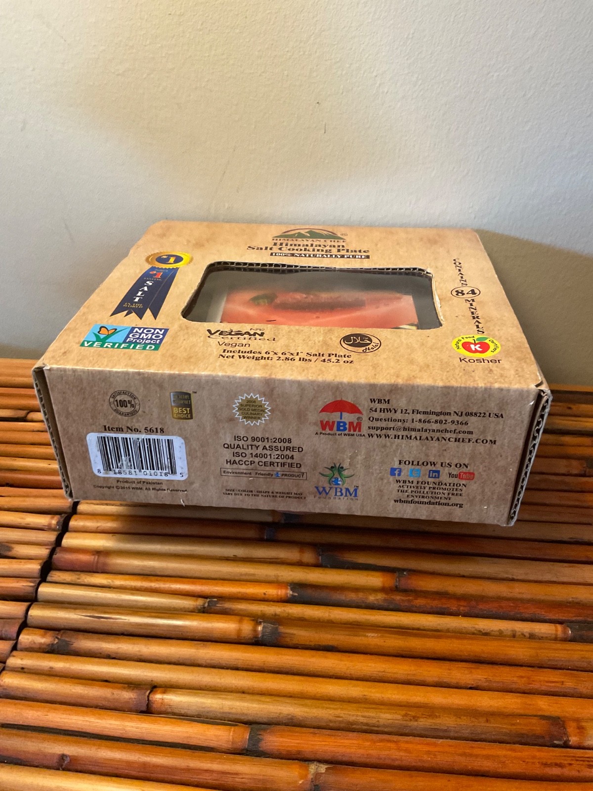 HIMALAYAN CHEF Salt Cooking Plate 6” X 6” X 1” NIB For Gifting/Your Own Grill