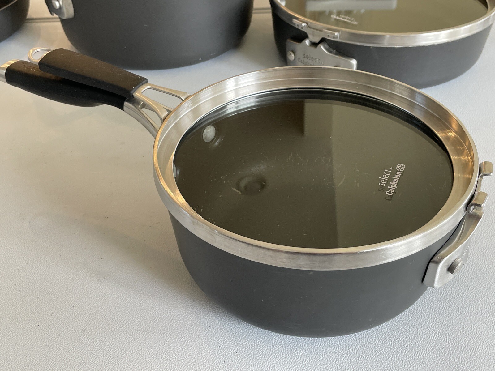 Select by Calphalon Nonstick Frying Skillet Pan 8 inch, 2.5 Qt Pot & 1 Lid Black