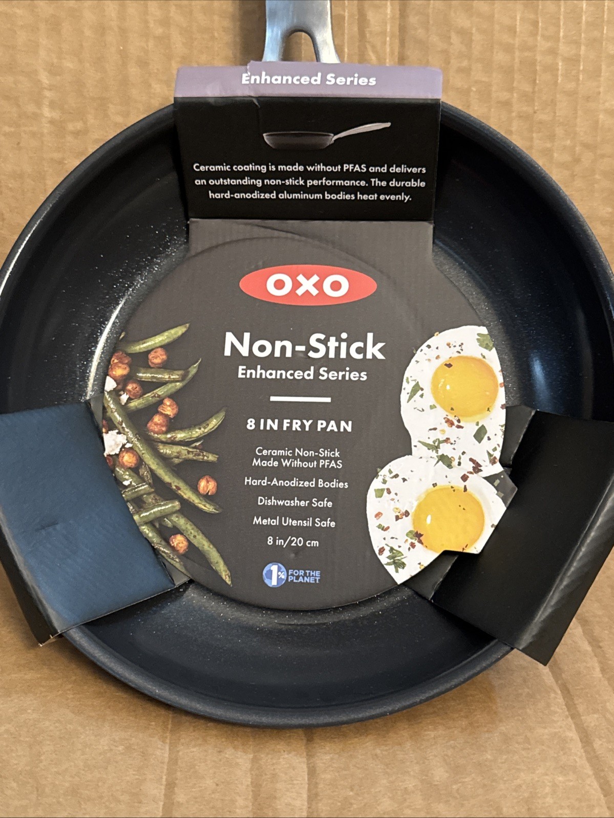 NEW OXO Enhanced 8″ Black Frying Pan Skillet PFAS-Free Ceramic Non-Stick W/Tags