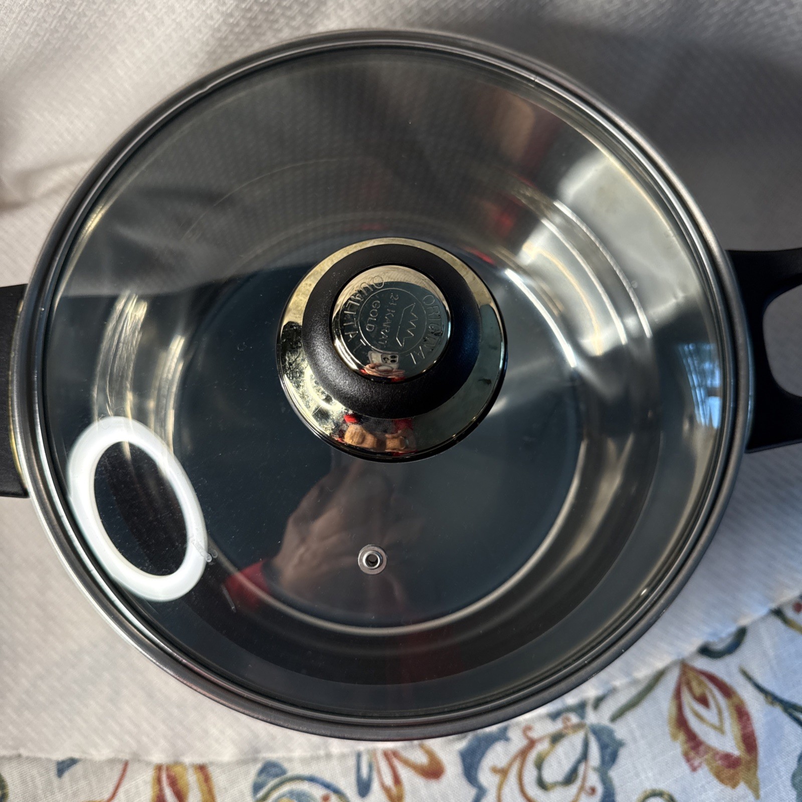 Vintage Master Chef 18/10 Stainless Steel Stockpot Lid 24K Gold Trim 5 Quart Qt