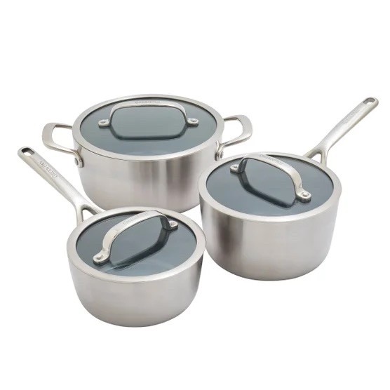 GreenPan GP3 6-Piece Cookware Set 3-Ply Multi-Clad Stainless Steel NEW SEALED