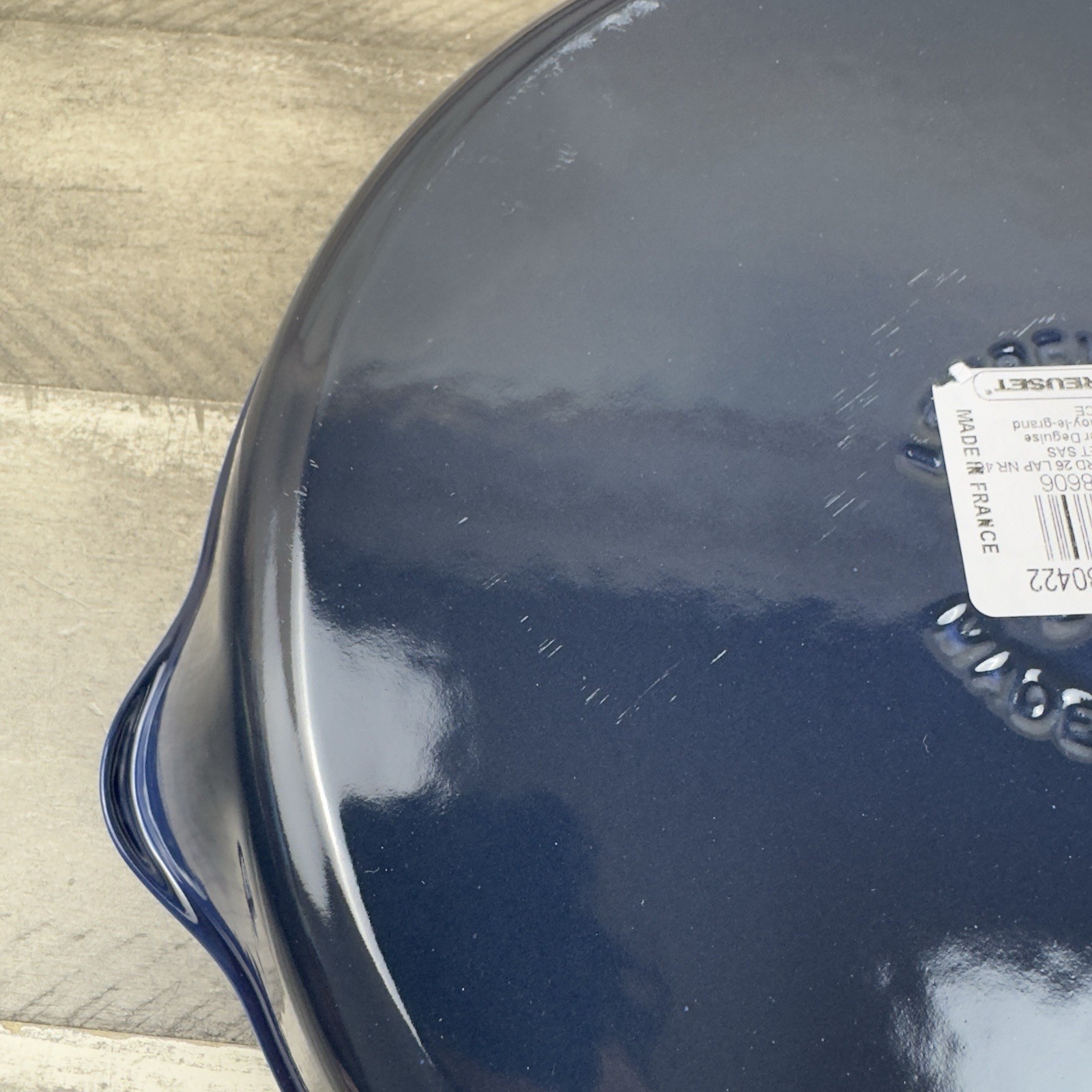 Le Creuset Signature Enameled Cast Iron Deep Skillet 10 1/4” Lapis Scuffed Read