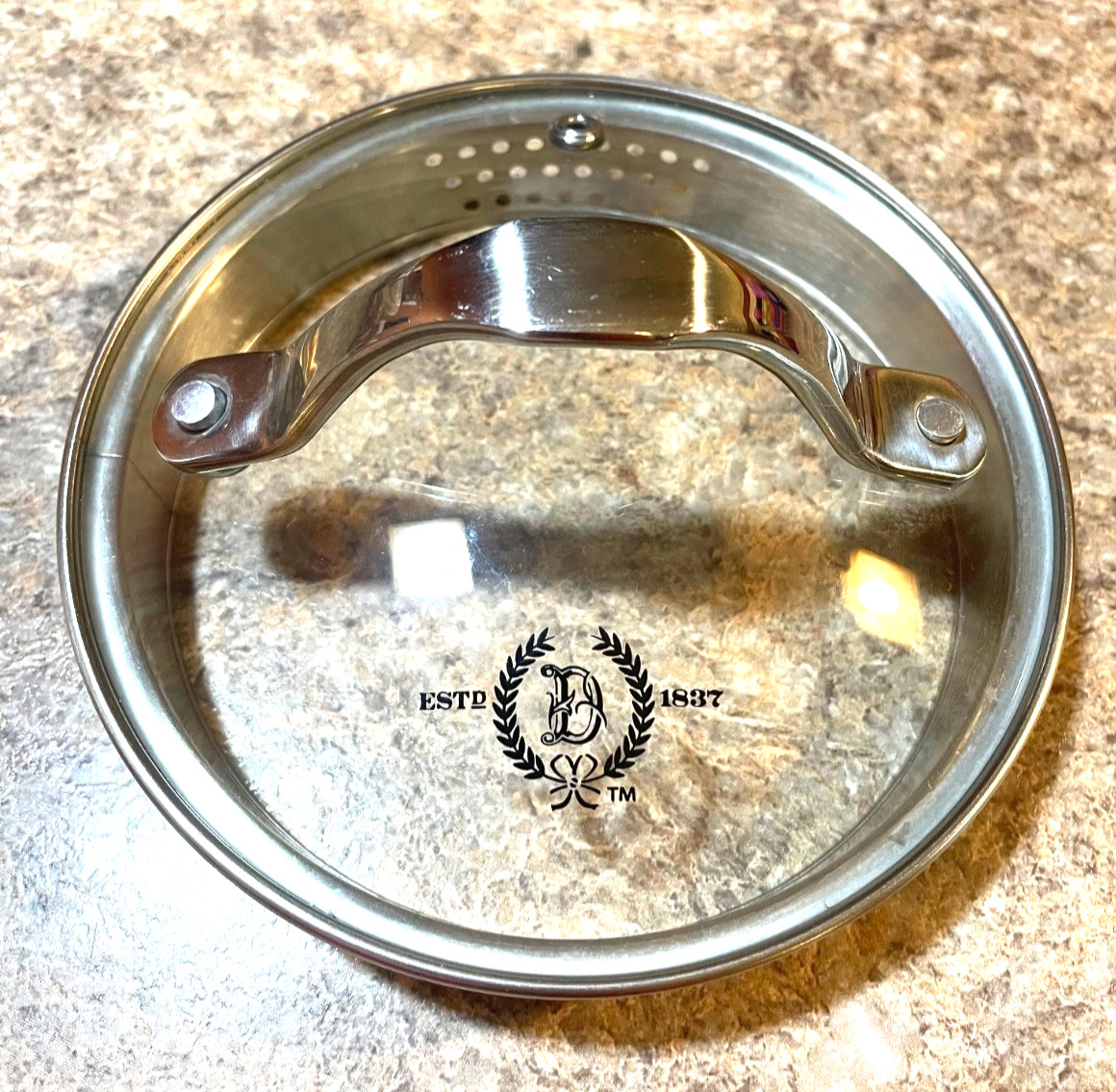 Delmonico’s Tempered Glass Vented Strainer Replacement Pan Lid 6” D