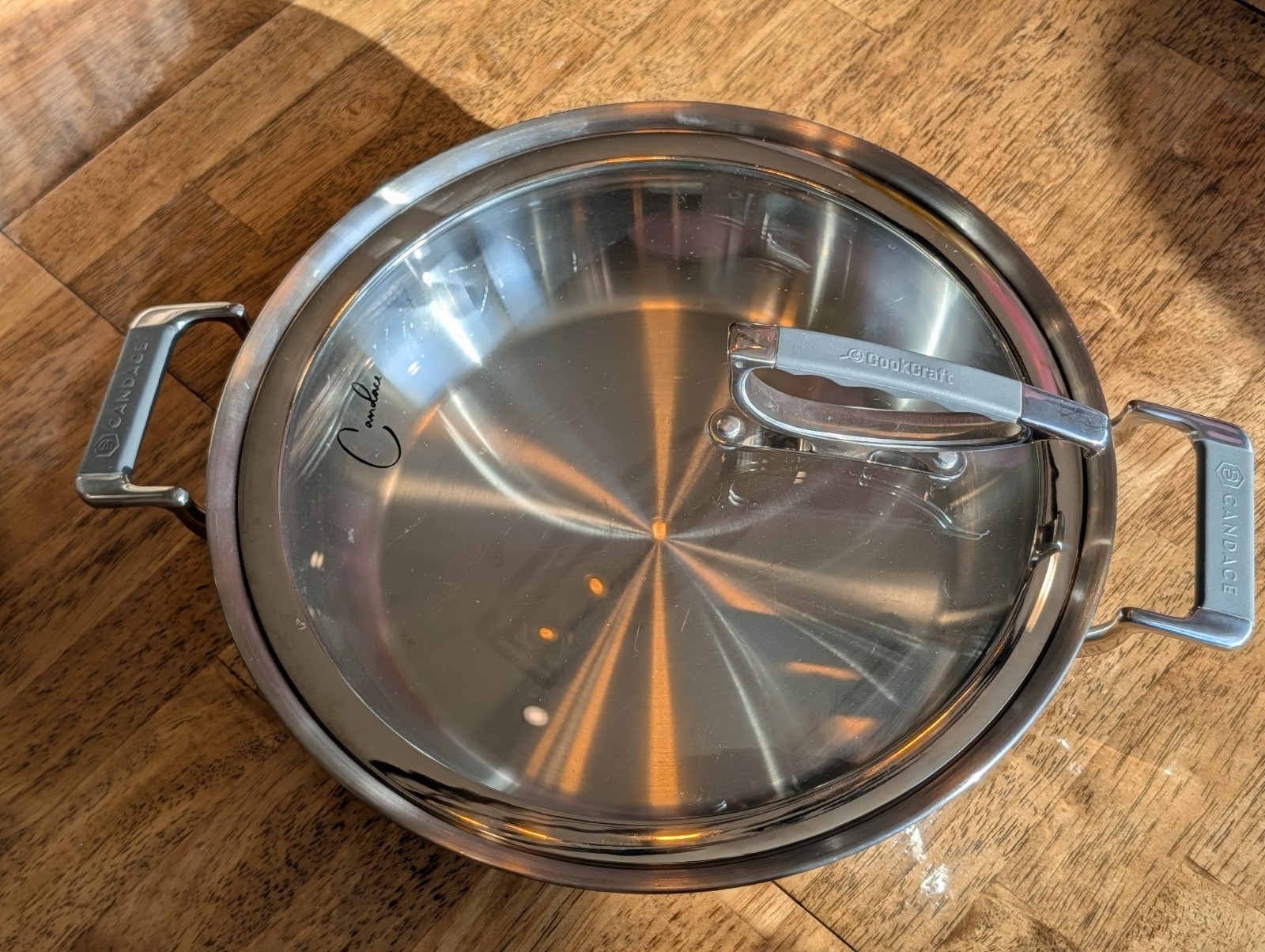 CookCraft by Candace | 12″ Tri-Ply Bonded Stainless Steel Aluminum Casserole Pan