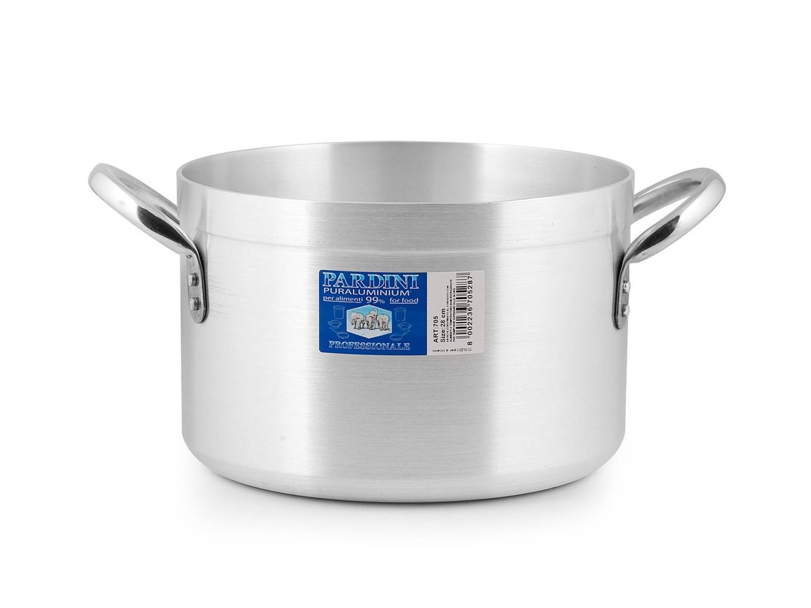 Pardini Aluminum Casserole Hotel High 2 Handles 45 Cm