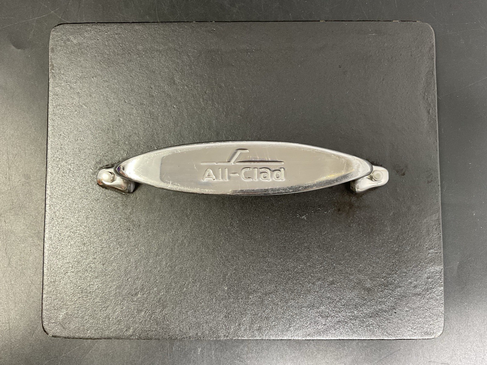 ALL CLAD PRESS Cast Iron Burger/Panini Press 10 x 8 Stainless Handle 5 Lbs.