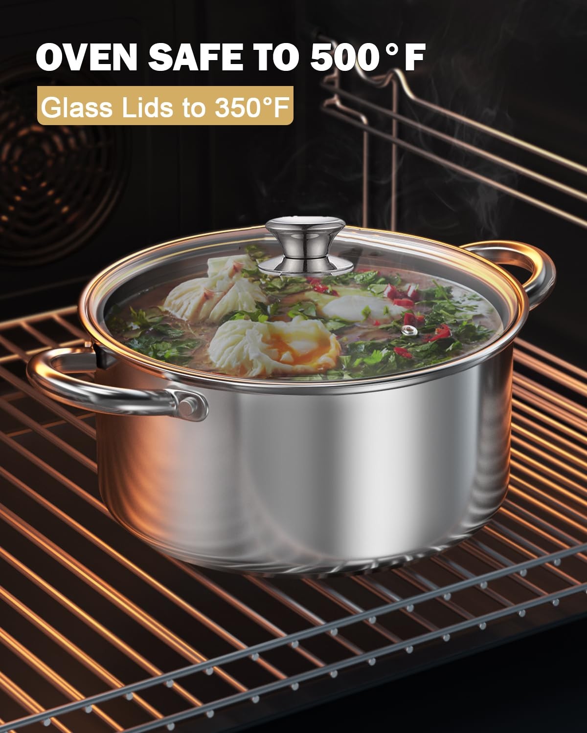 Stainless Steel 4 Piece Pasta Cooker Steamer Multi-Pot