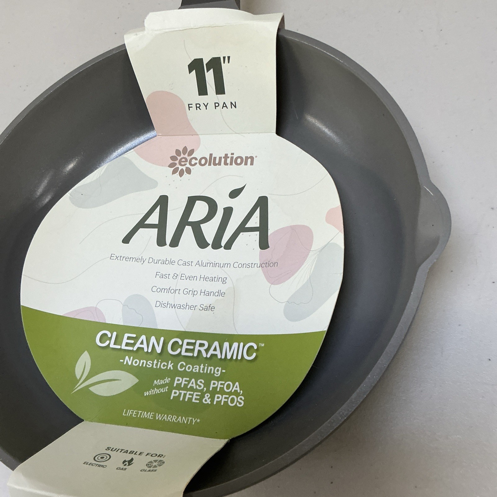 Ecolution Clean Ceramic Coating 9.5″ Skillet / Frying Pan New