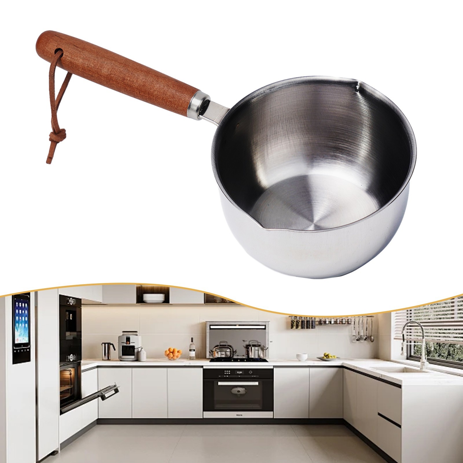 Stainless Steel Mini Milk Pan 150ml Hot Oil Pot Small Butter Melter Saucepan