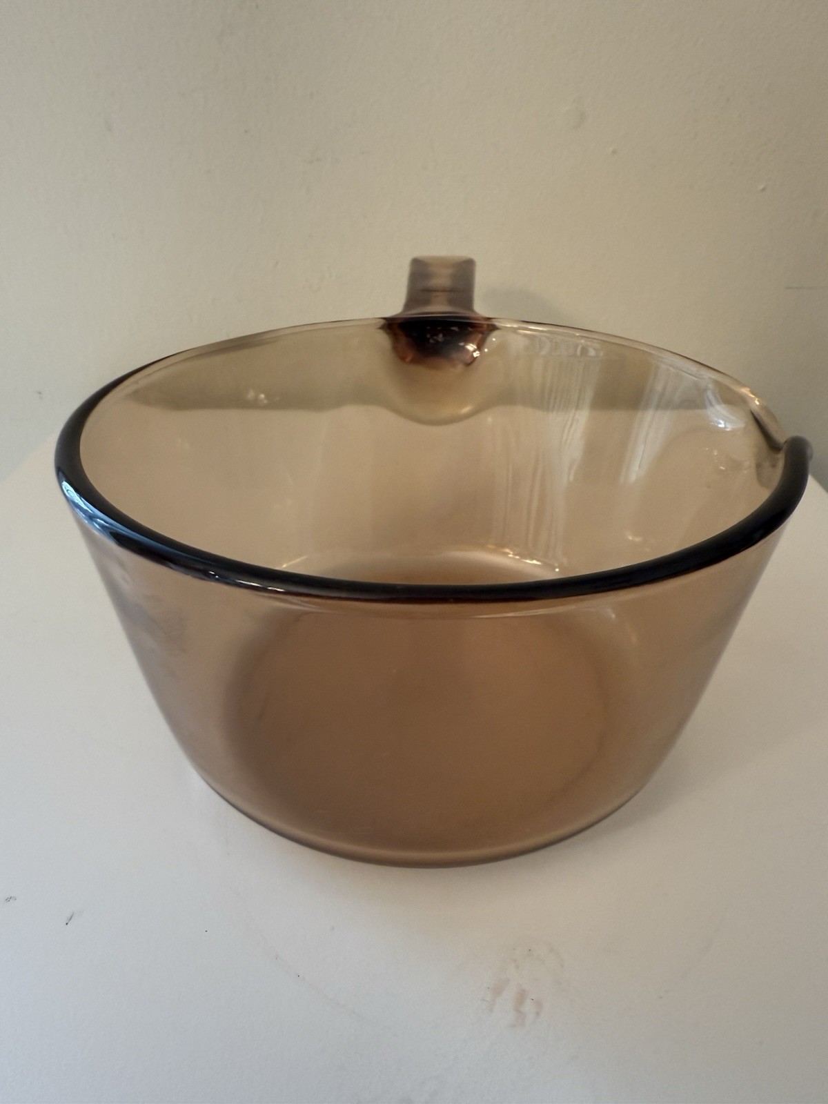Visions Corning Ware Amber Glass 1 Liter Saucepan Pot with Spout Made In USA