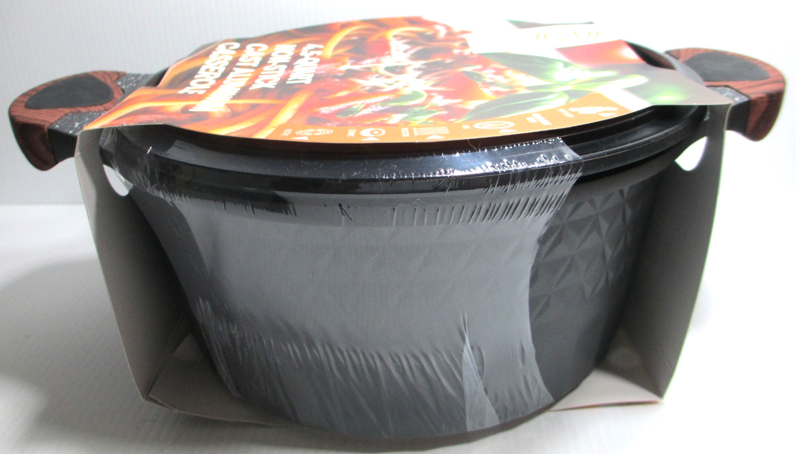 MasterChef The TV Series 4.5 Qt Aluminum Casserole Pot Pan Cookware w Lid Black