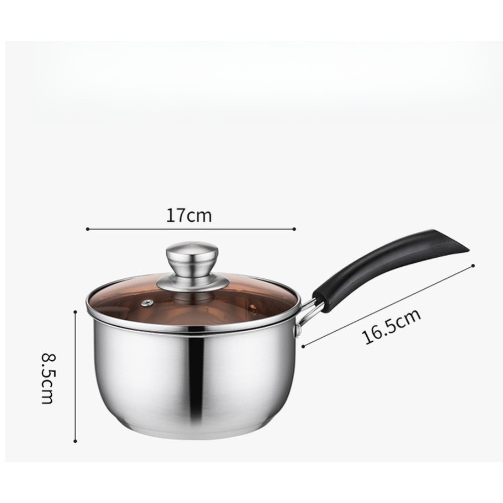 33.5 x 17 x 13.5 cm Stainless Steel Milk Pot with Rust Resistant Construction