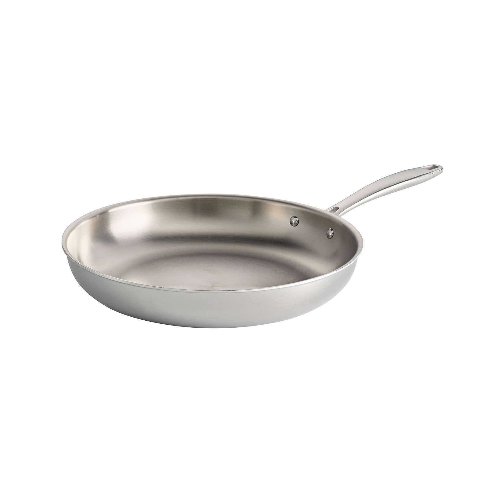 Frying Pan 12-Inch Tri-Ply Clad Stainless Steel Induction-Ready NSF-Certified