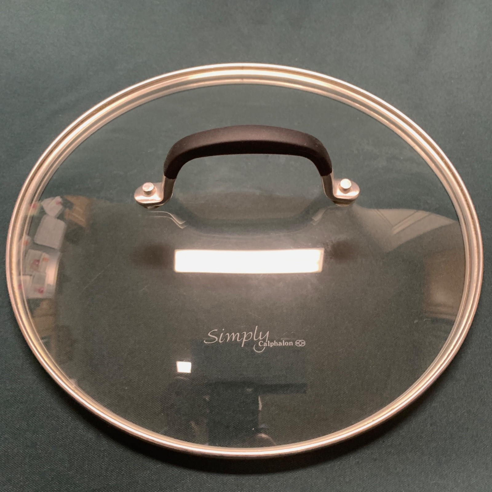 SIMPLY CALPHALON 10 INCH GLASS LID WITH SILICON GRIP