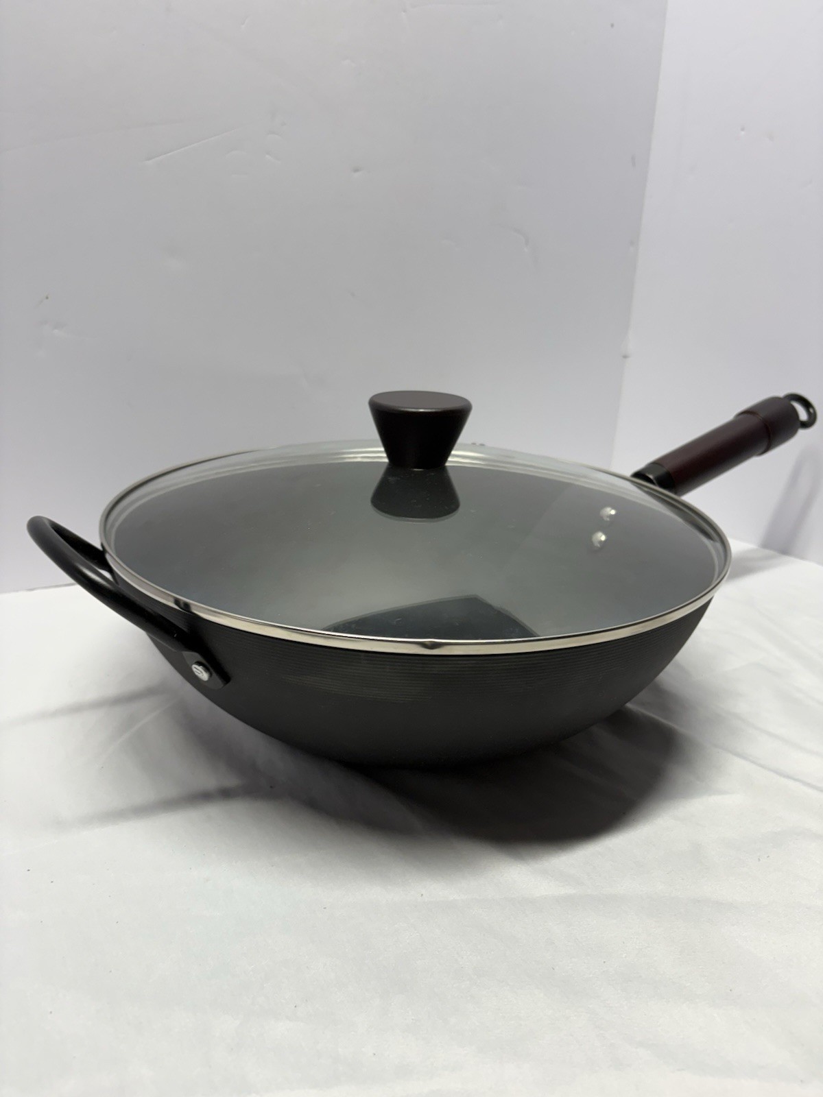 12-inch, Carbon Steel, Wok With Lid, Black Matte