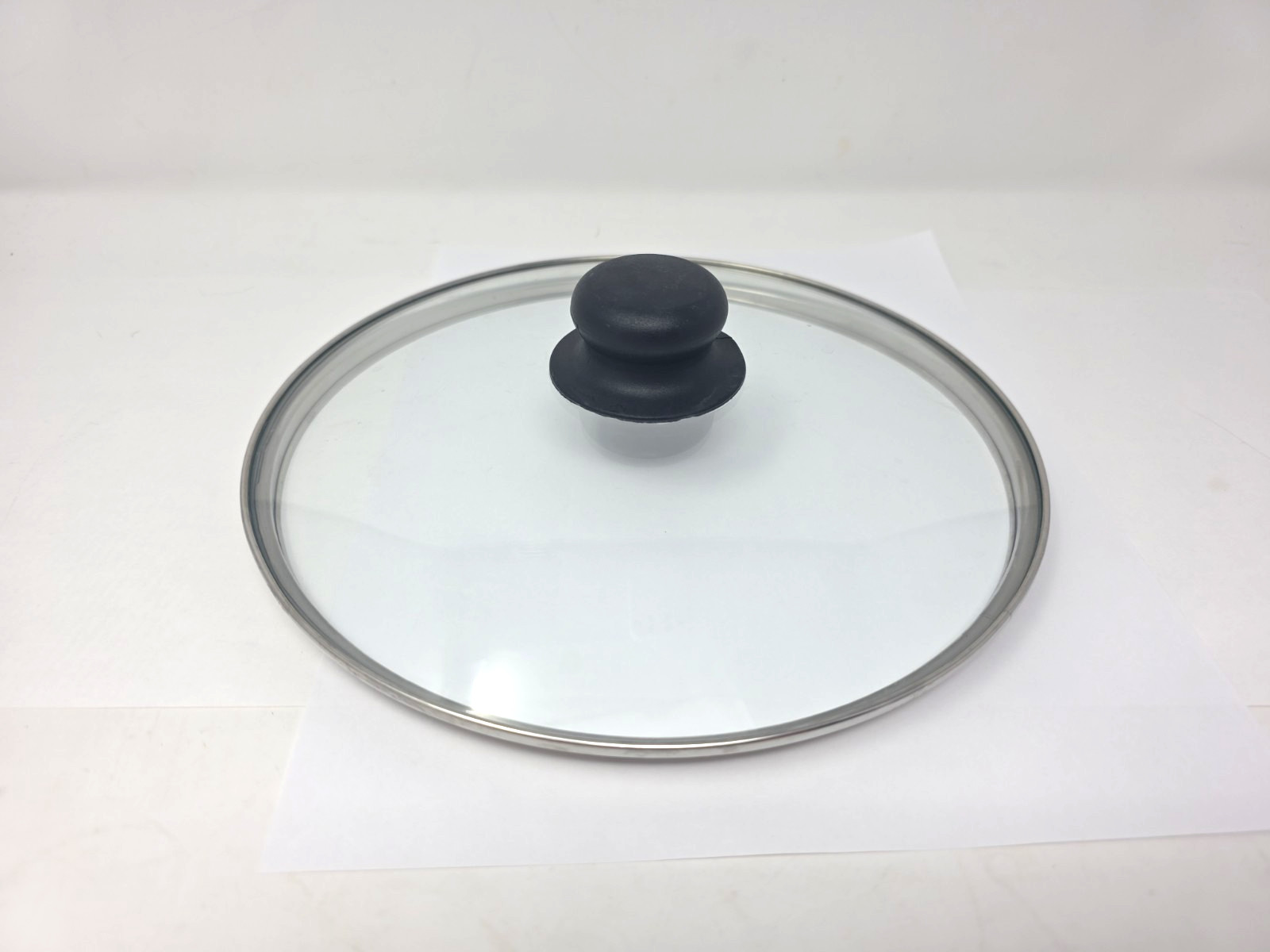 Glass Pot Pan Lid 8-1/2″ Inner Lip 9-1/8″ Diameter Stainless Rim