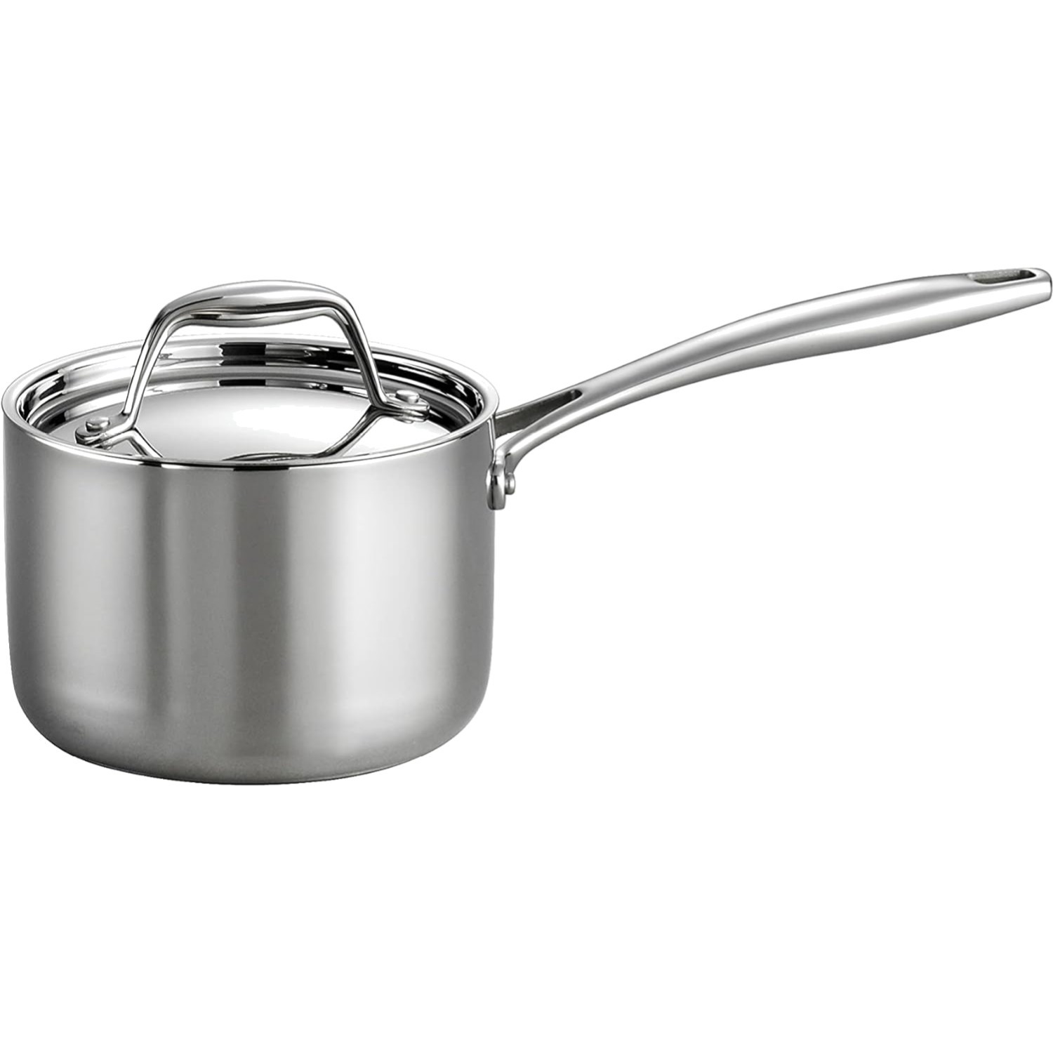 Signature Tri-Ply Clad Stainless Steel 1.5-Quart Sauce Pan with Lid, Inductio…