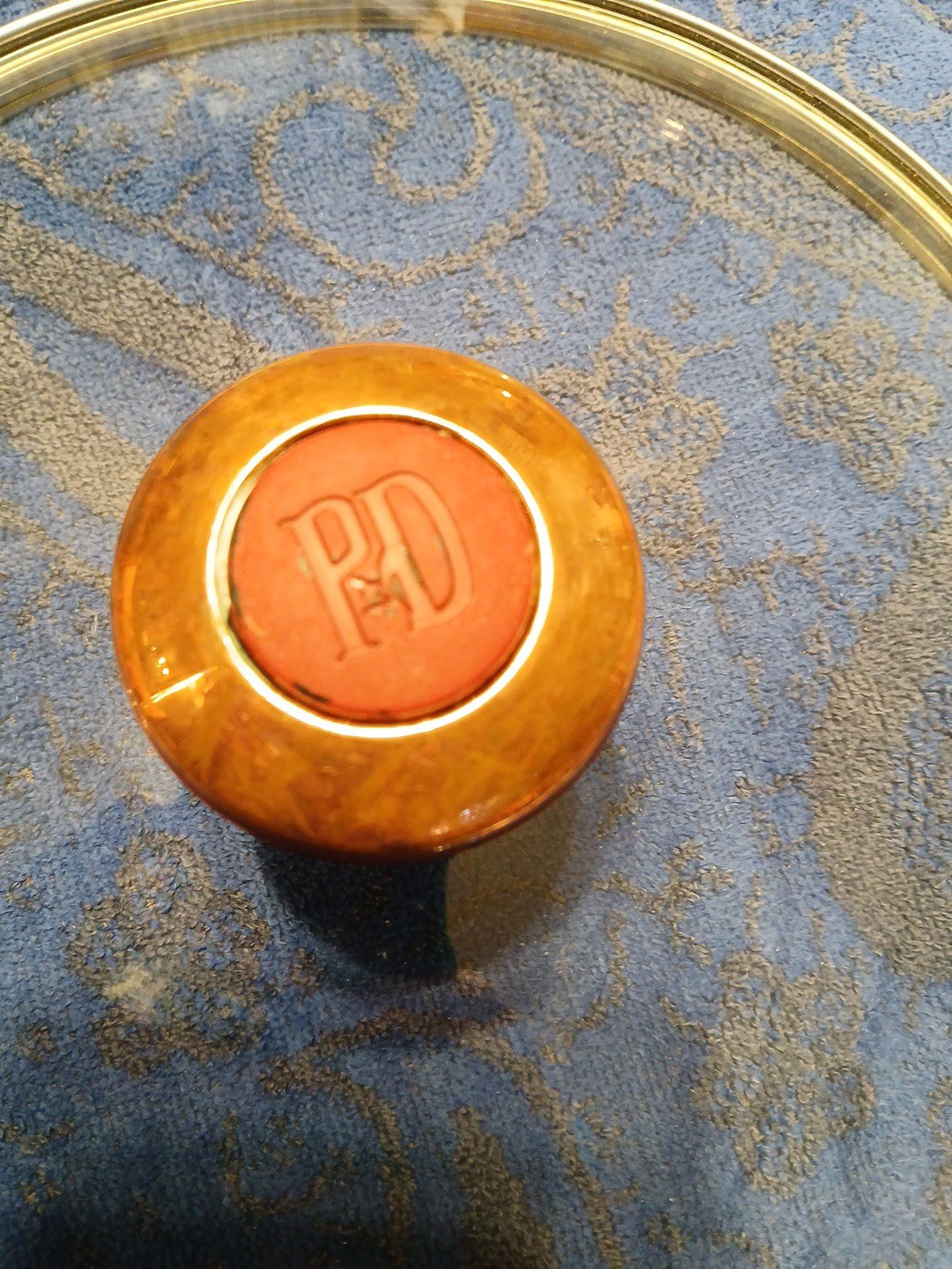 2 Paula Deen PD Glass Copper Replacement Lid 9.25” Interior Diam. Red Enamel