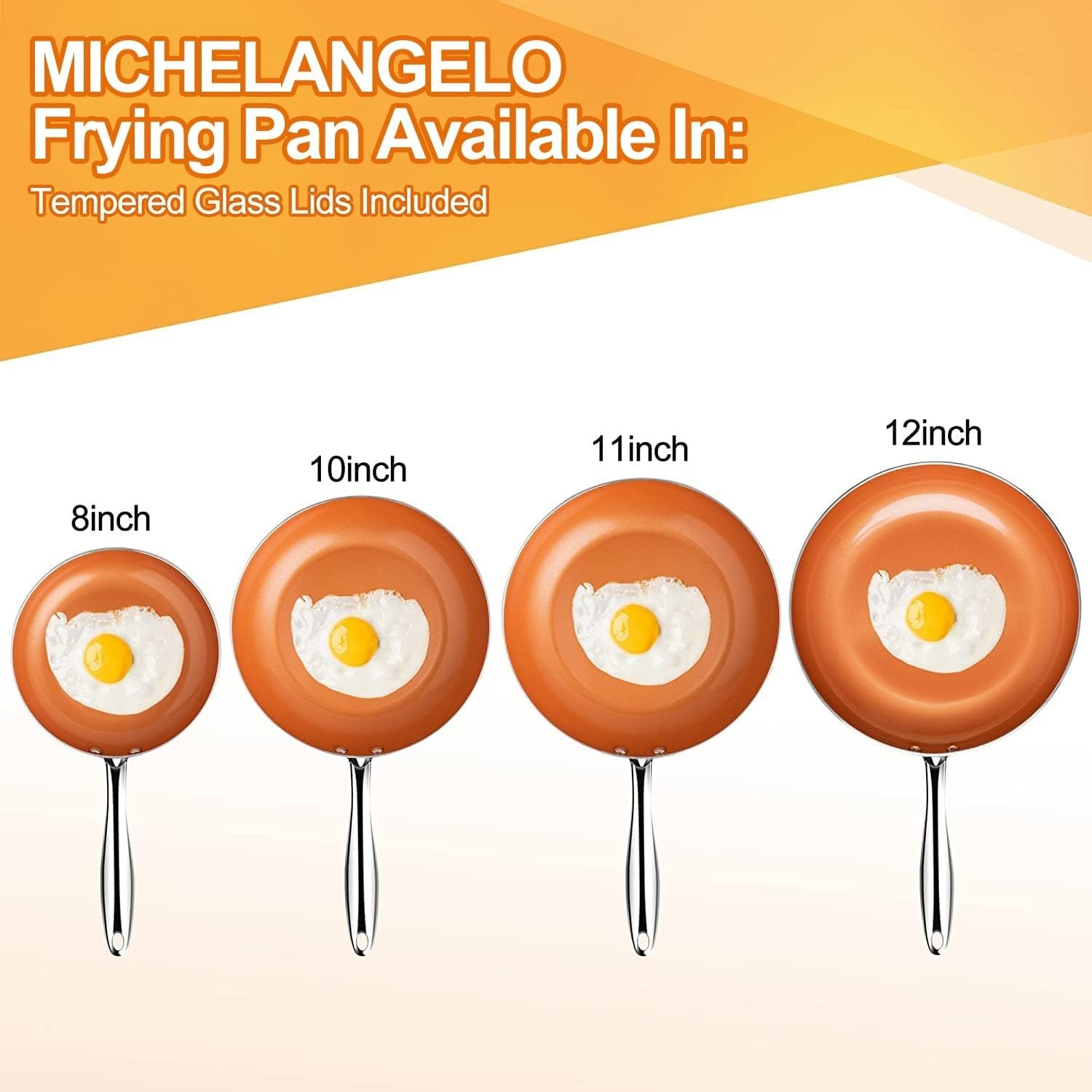 Elegant 8 Inch Nonstick Frying Pan with Lid – Ceramic & Titanium Coating