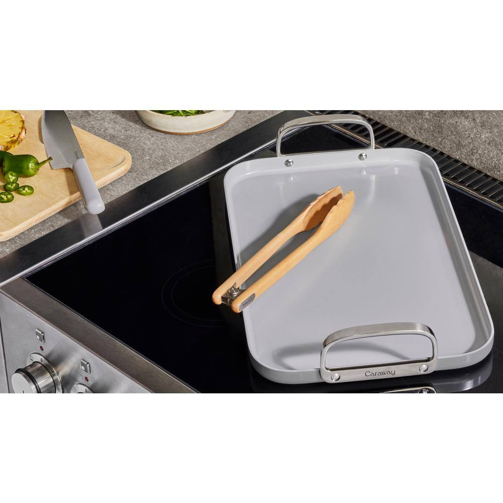 Square 11.5 In. Ceramic Nonstick Double Burner Skillet in Sage Free Shipping New