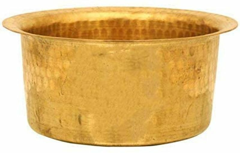 Kitchen Utensil Brass Patila Tope Cooking Topia Bhaguna Pot Pan Capacity 5 Liter