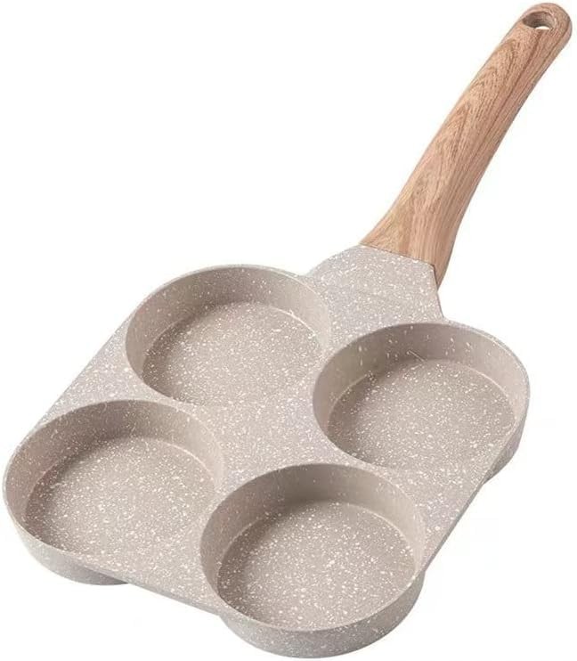 1 PC 4Cup 7.3 Inch Nonstick Egg Frying Pan Gas Induction Skillet White