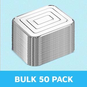 Half-Size Aluminium Foil Lids | [50 Pack] | Fit for 9×13 Roasting Pans |