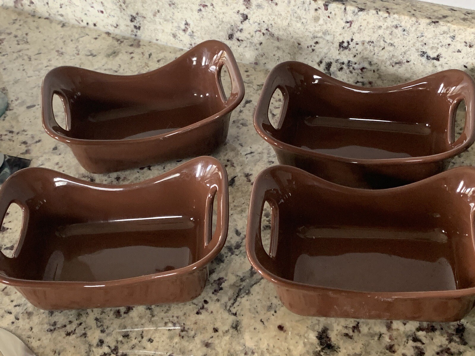 4 Rachel Ray Stoneware 12oz. Brown Casserole Baking Dishes