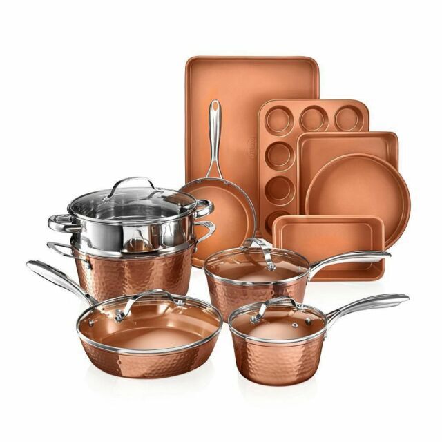 Gotham Steel 15-Piece Cookware Set – Hammered Copper (2984)