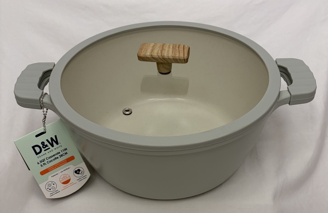 D&W Deane & White 6.3qt Premium Casserole Stock Pot W/Lid-Seafoam Green NWT