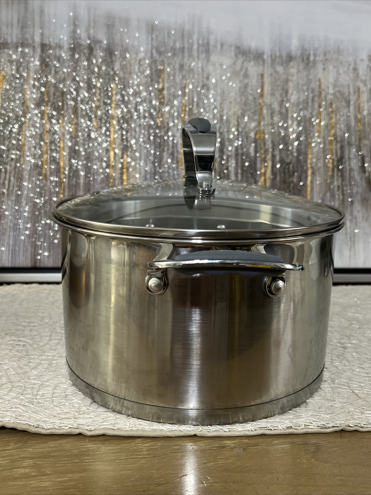 David Burke Gourmet Pro Heavy Gauge Stainless 6.3 Qt. /6L Stockpot /Lid Strainer