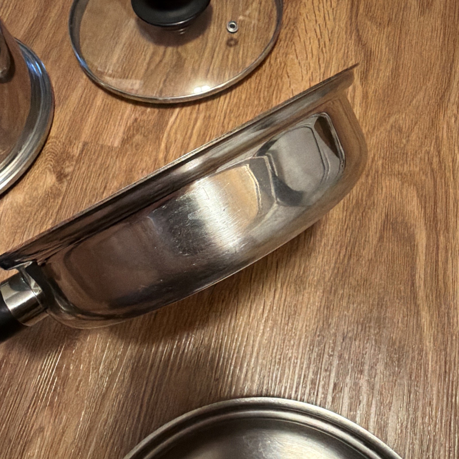 Deluxe Permanent Stainless Cookware Collection Sauce Pan And Skillets