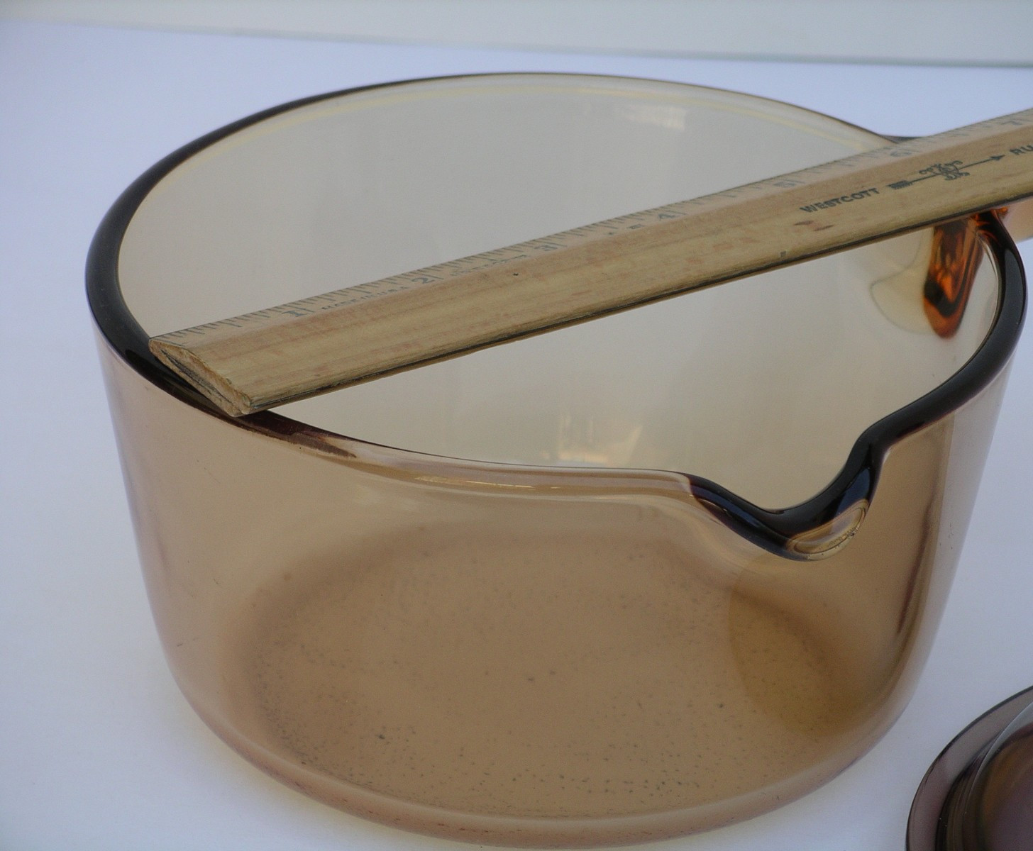 Corning Visions Amber 1 L Sauce Pan Pyrex Glass Cookware -NO TEFLON pour spout