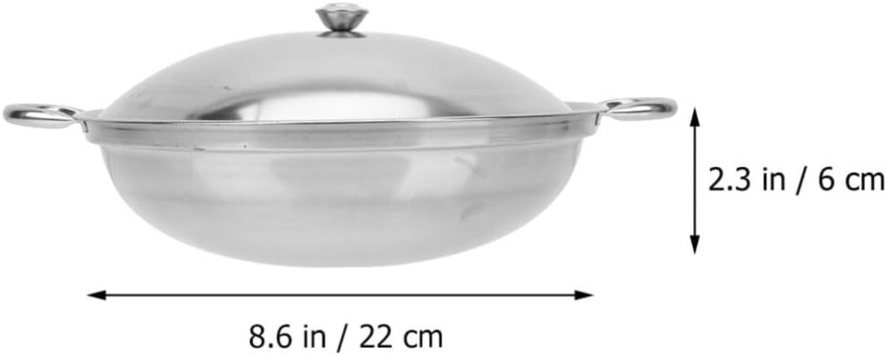 Versatile 8.66 Inch Cooking Pot – Stainless Steel, Heat Resistant & Lid Included