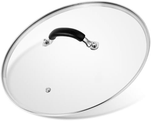 12 Inch Pan Lid – Glass Lid with Stainless Steel Handle for Frying Pan and Pots